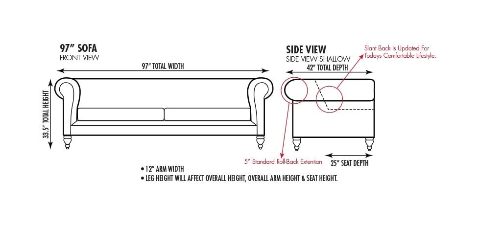 Hemingway 97 Inch Sofa