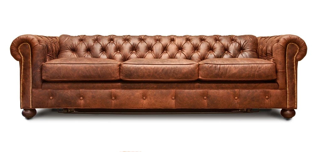 Irving Brown Leather Chesterfield Sofa
