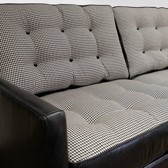 Redding Mid-Century Leather & Fabric Sofa