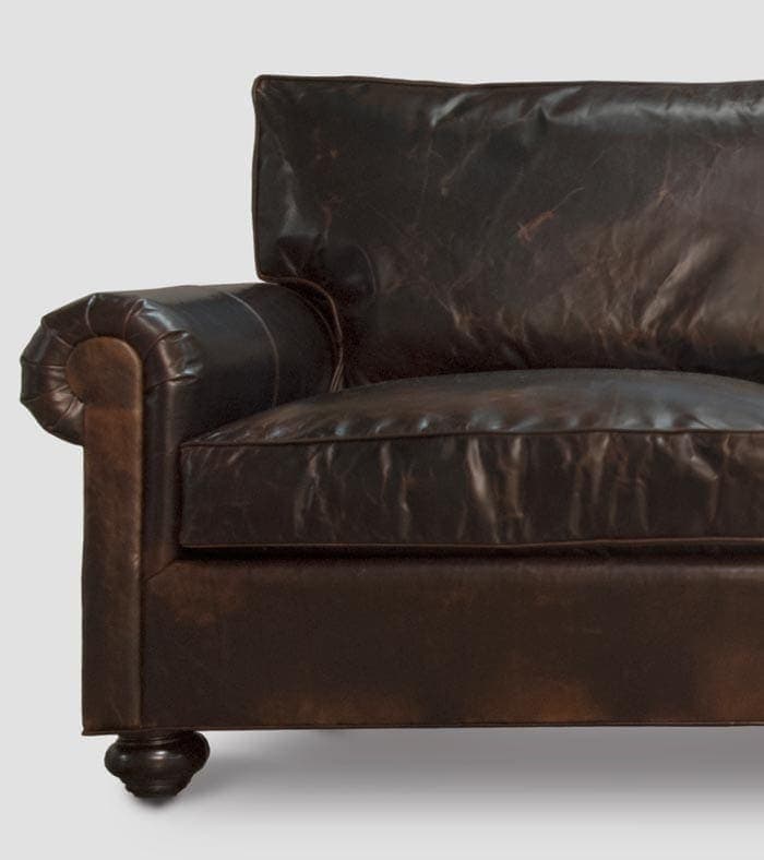 Roosevelt Leather Roll Arm Sectional