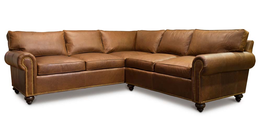 Berkshire Tan Leather Roosevelt Roll Arm Sofa