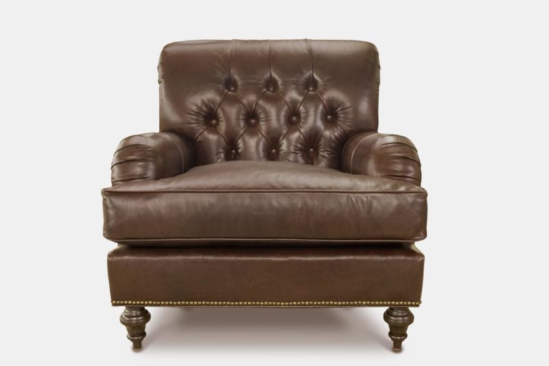 Tufted English Arm Leather Chair