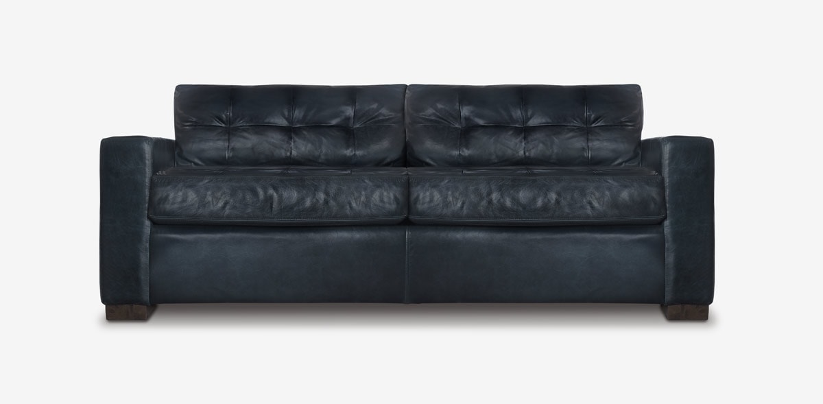 Brando Track Arm Sofa in Black Leather