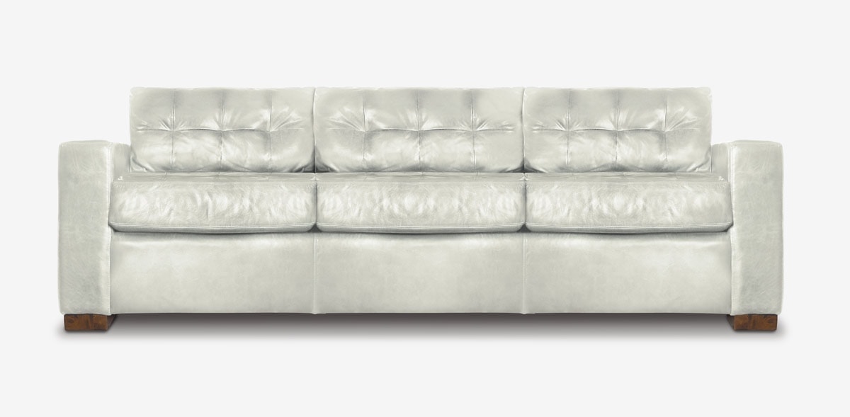 Brando Track Arm Sofa in White Leather
