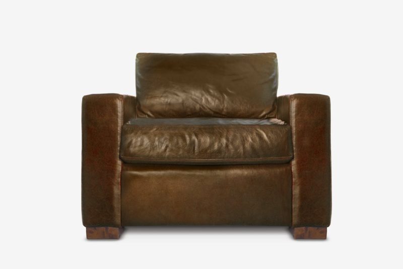McQueen Track Arm Chair In Chocolate Leather