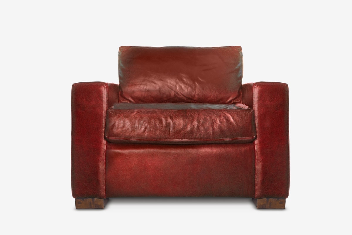 McQueen Armchair in Dark Red Leather