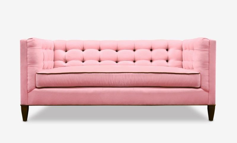 The Dylan Loveseat In Mid-Century Tufted Pink Fabric