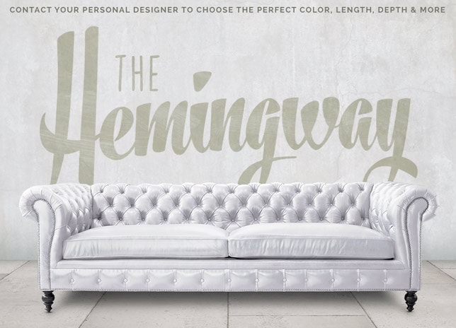 Hemingway American Made Leather Chesterfield Sofa