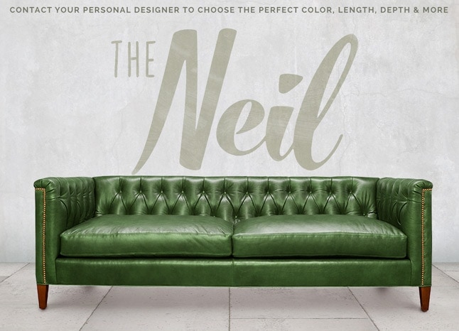 Neil Diamond Tufted Mid-Century Sofa