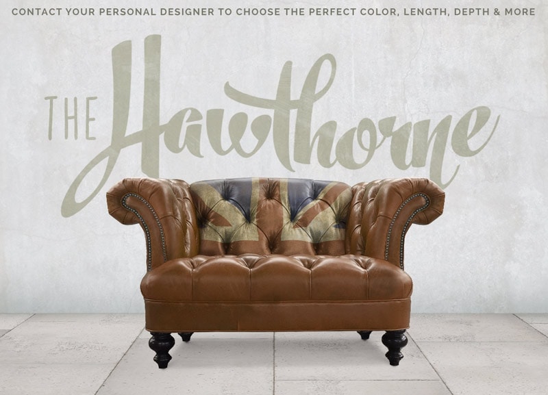 Hawthorne - Hand Painted Leather British Chesterfield Chair