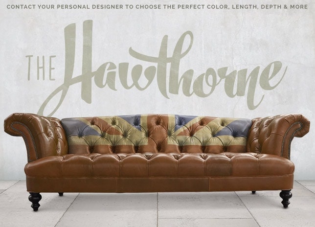 Hawthorne - Hand Painted Leather British Chesterfield Sofa