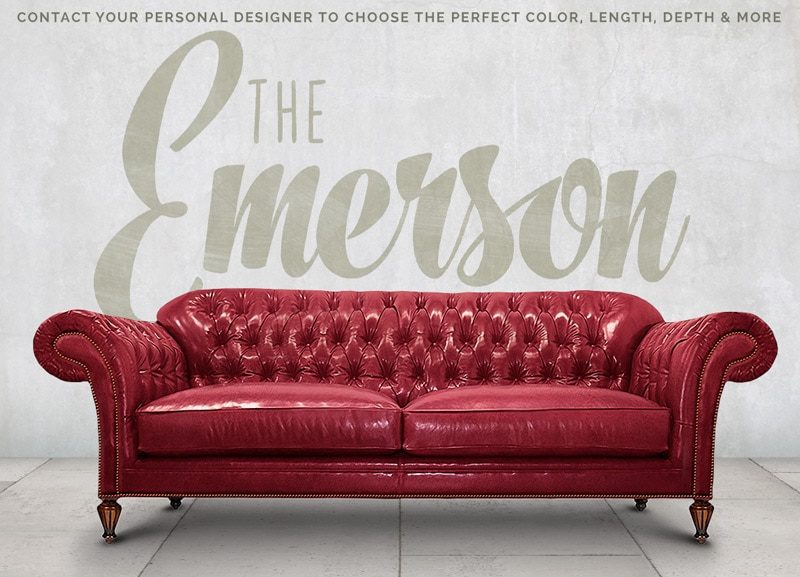 Emerson English Chesterfield in Red Leather