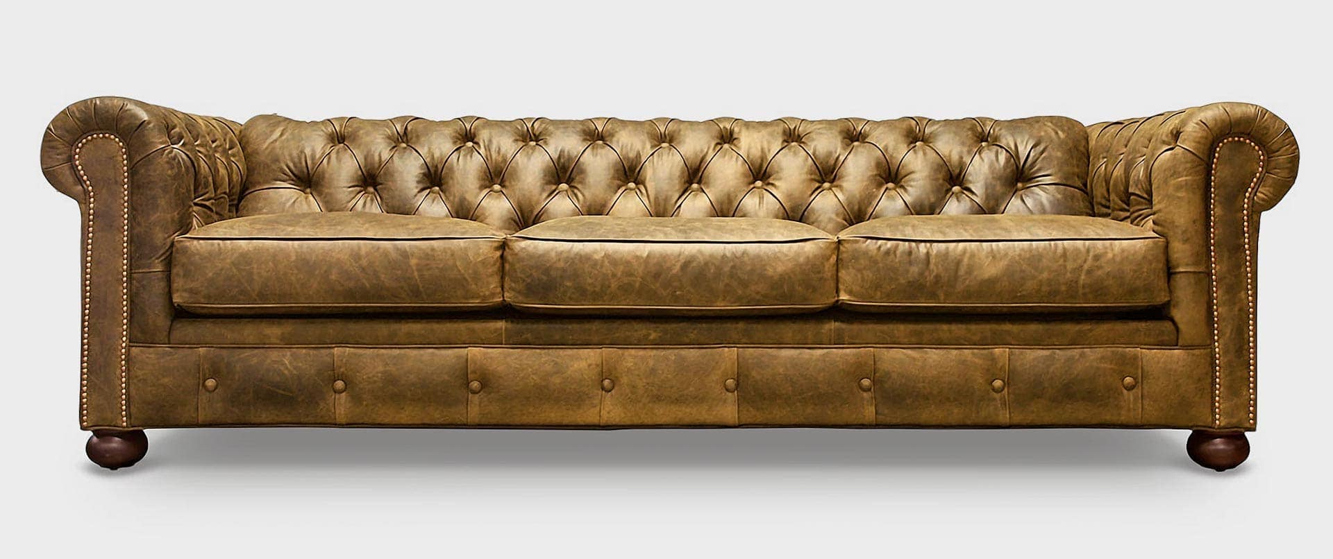 Irving Classic Natural Leather Chesterfield Sofa