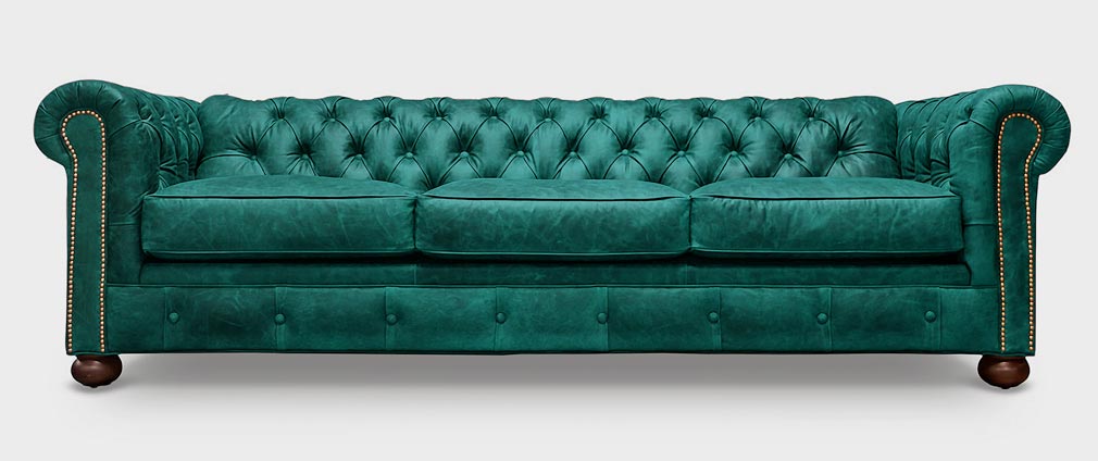 Teal Leather Chesterfield Sofa, Turquoise Leather Sectional Sofa