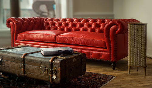 Hemingway Custom Leather Chesterfield Sofa