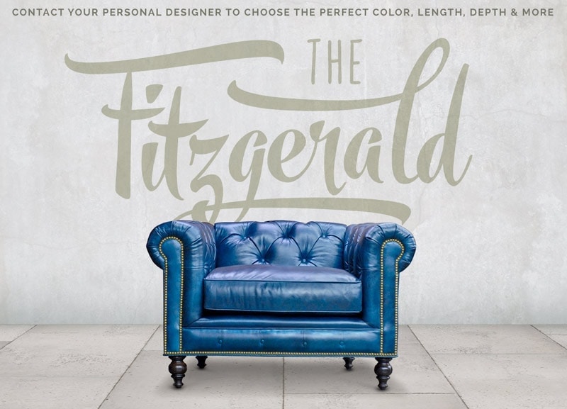 Fitzgerald Blue Leather Chair