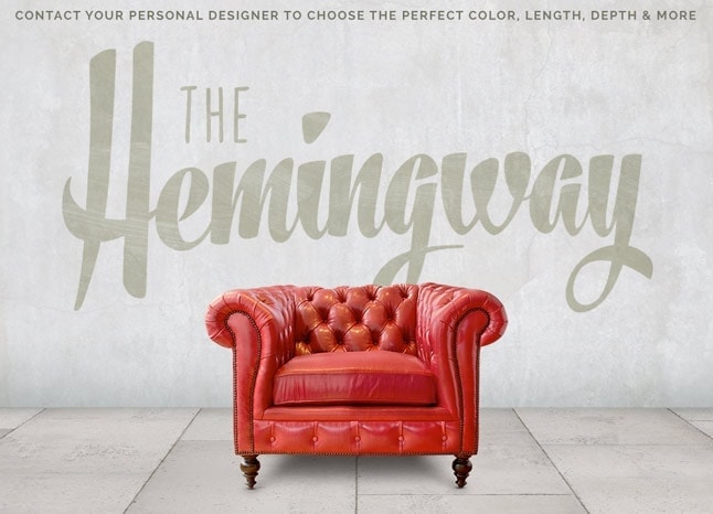 Hemingway American Made Leather Chesterfield Chair