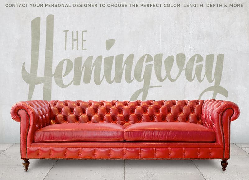 Hemingway American Made Leather Chesterfield Sofa