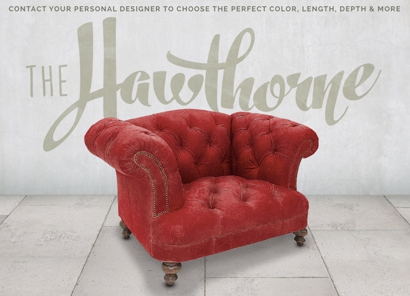 Hawthorne Red Velvet Tufted British Chesterfield Pub Chair