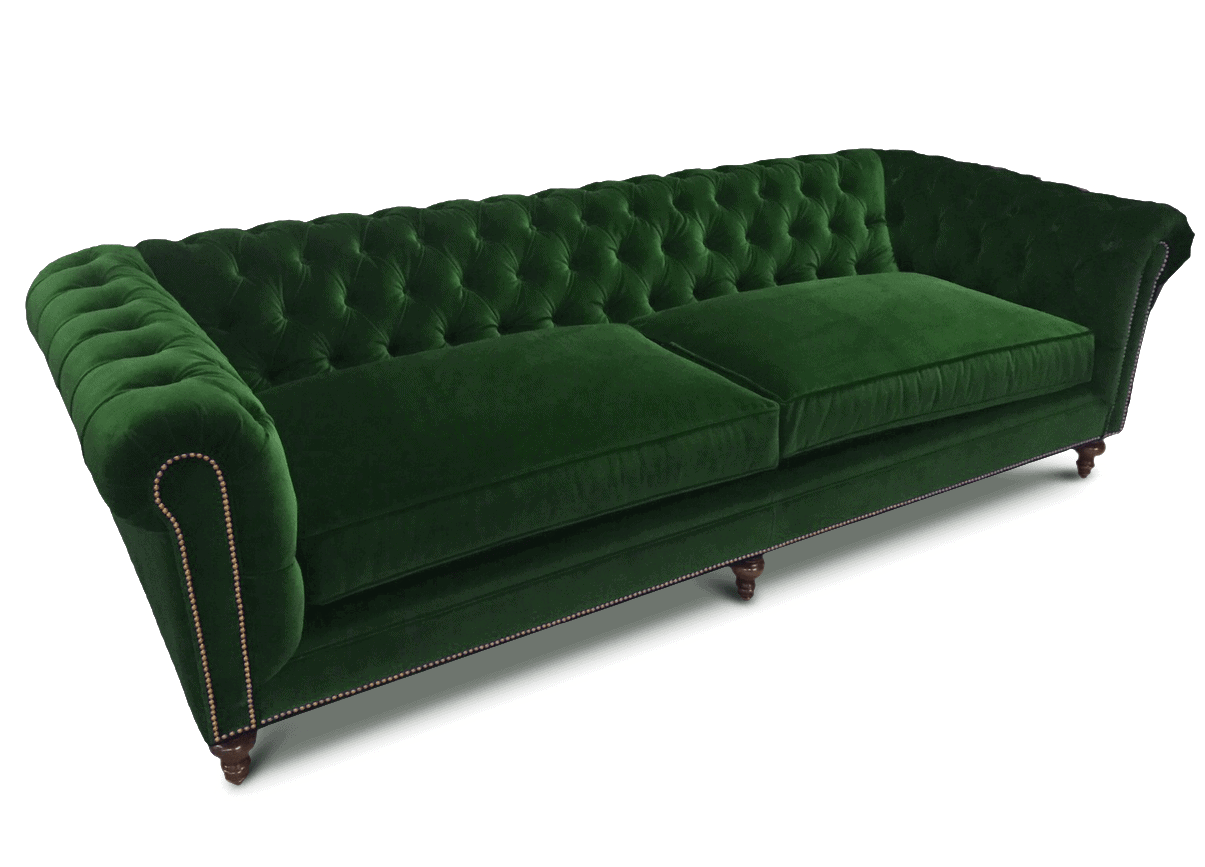 Fitzgerald Chesterfield Sofa in Emerald Green Velvet