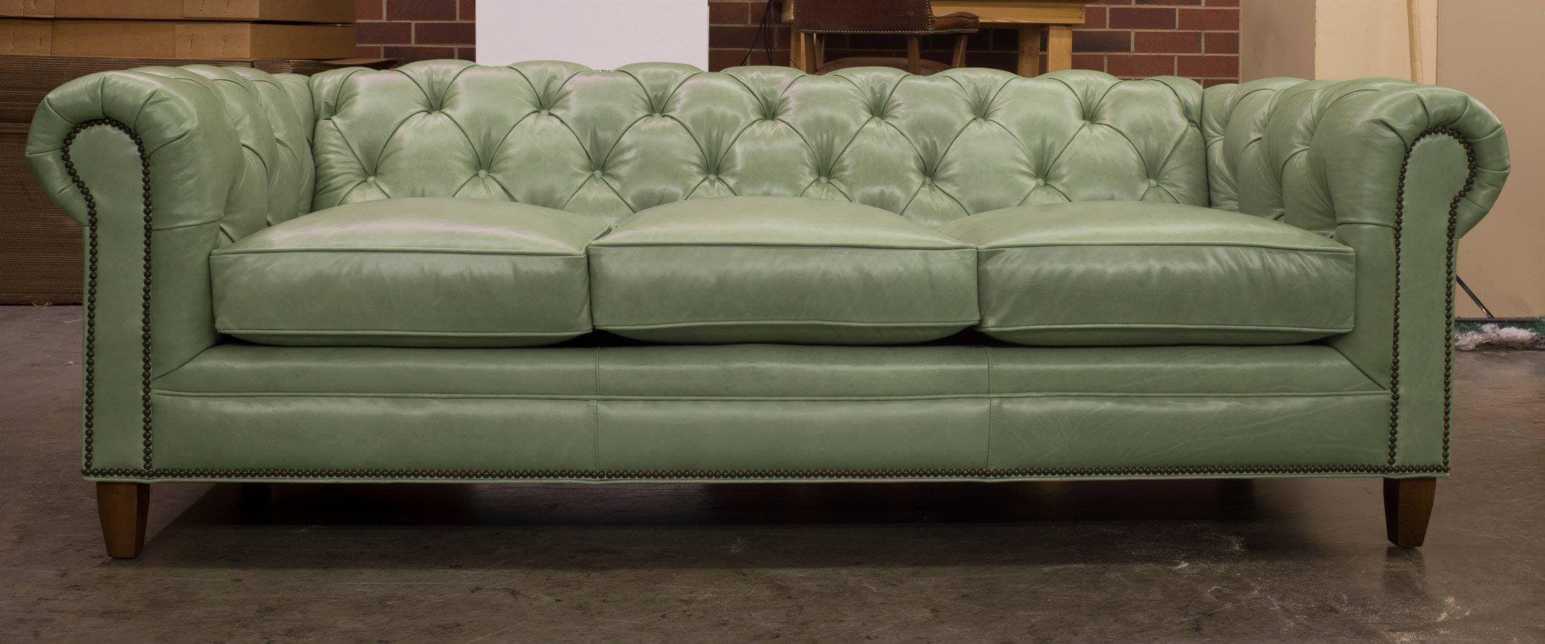 Fitzgerald Sage Leather Classic Chesterfield