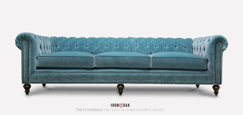 Fitzgerald Light Blue Chesterfield Sofa In Como Atlantic