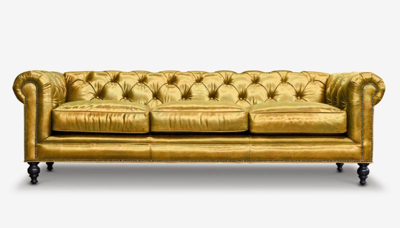 Custom Golden Chesterfield Sofa