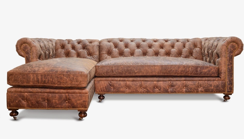 Fitzgerald Vintage Brown Saddle Leather Sectional