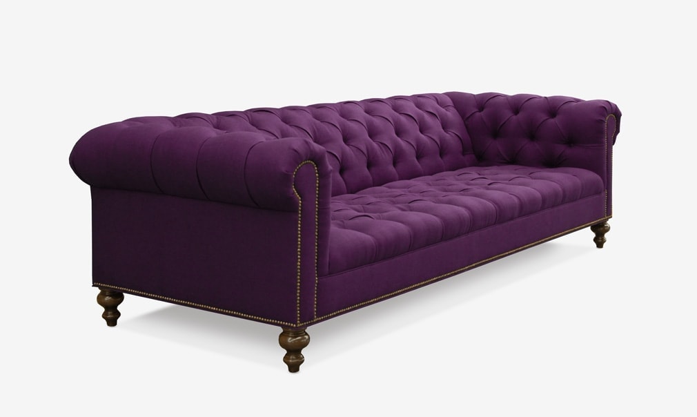 Wright Royal Purple Chesterfield Sofa with Tufted Seat