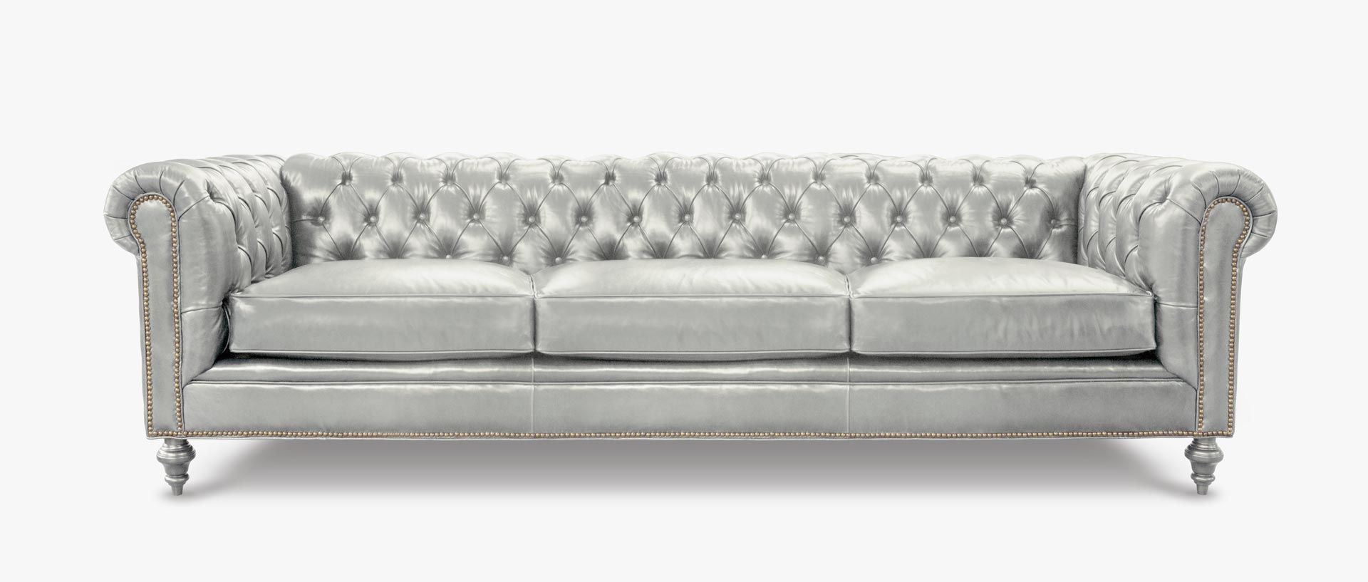 Fitzgerald Vintage White Leather Sofa