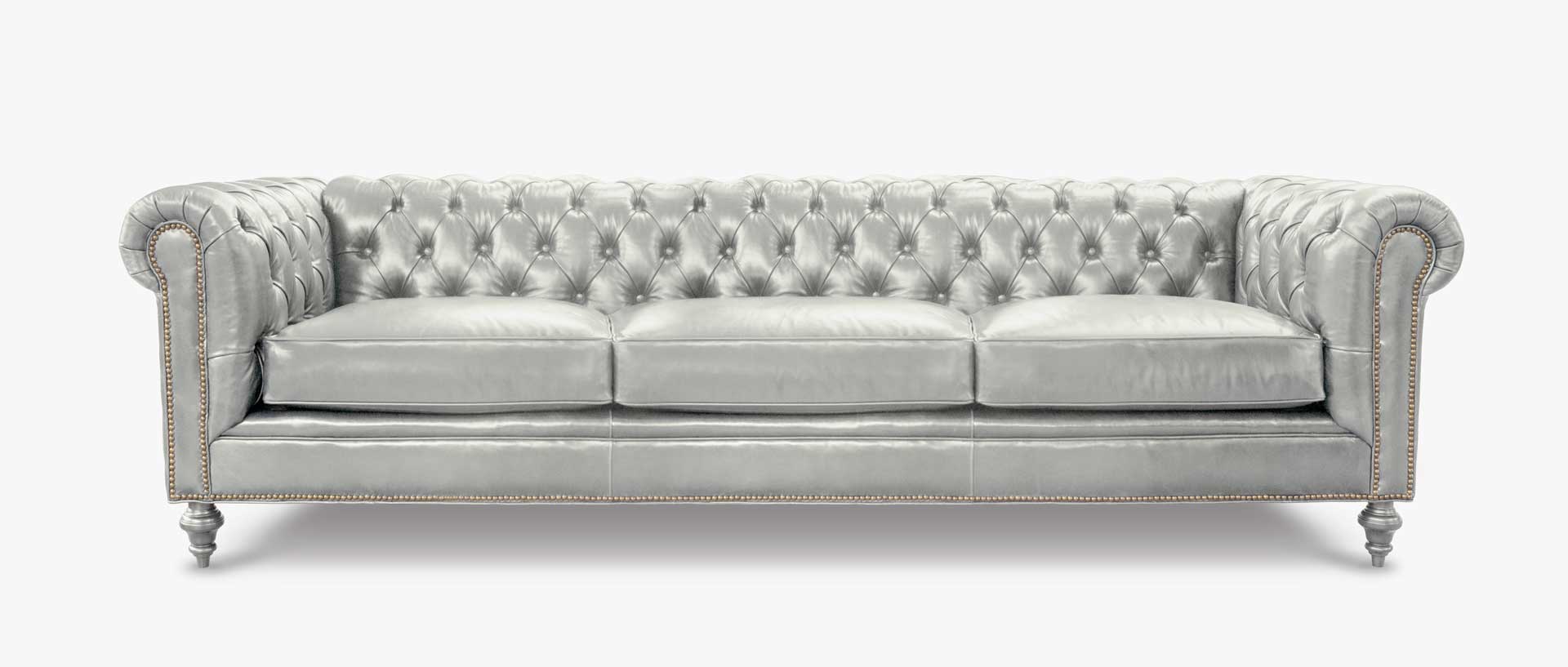 Fitzgerald White Vintage Chesterfield Sofa