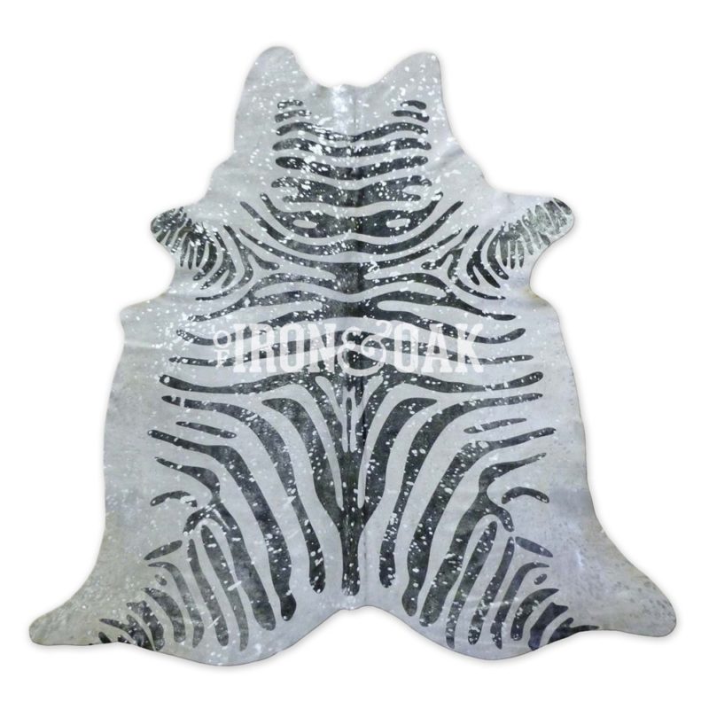 'Silver Splashed' Zebra Hair-on-Hide