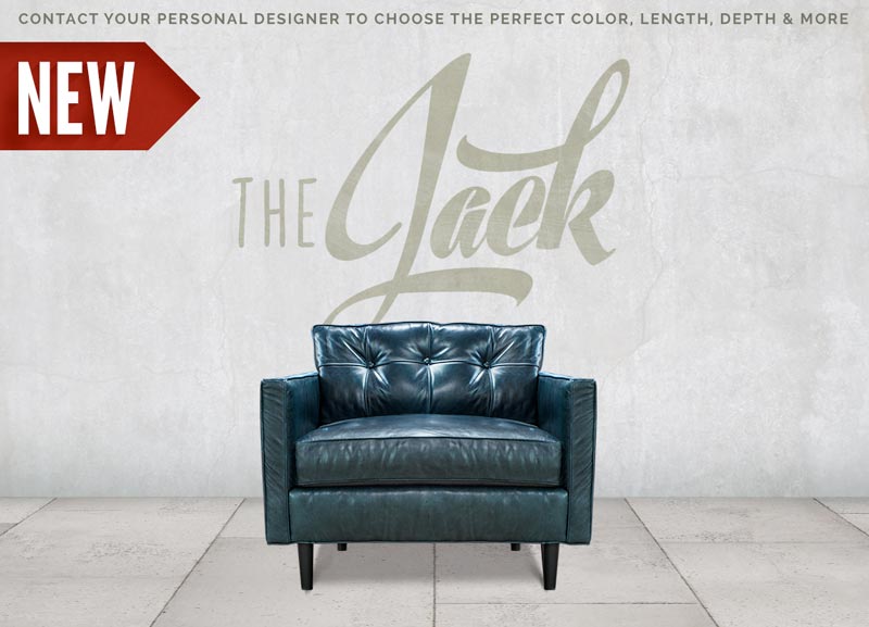 Jack Blue Leather Mid-Century Low Profile Knoll Style Chair