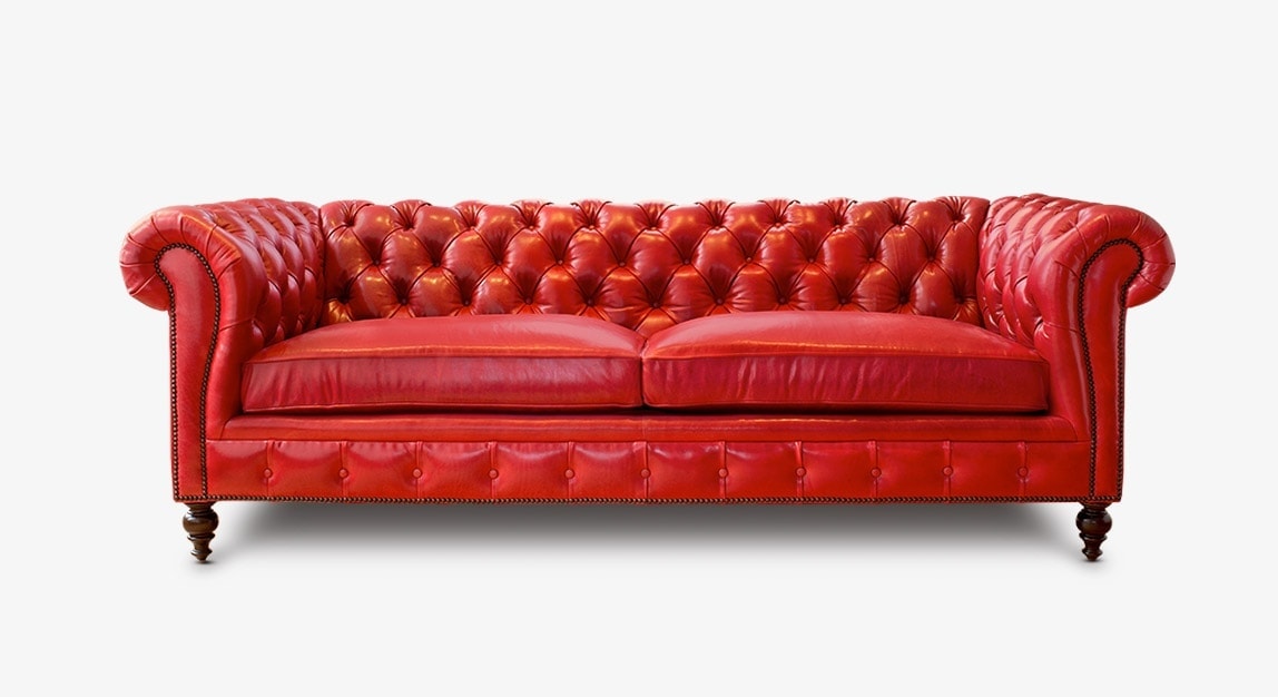 Hemingway Red Chesterfield Leather Sofa