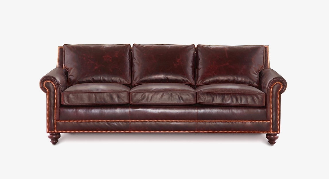Taylor Vintage Brown Roll Arm Sofa