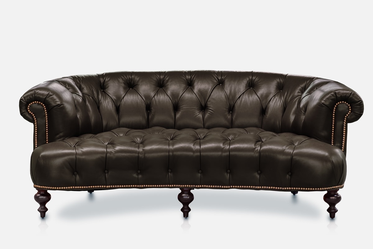 Truman Curved Chesterfield Sofa in Java Leather