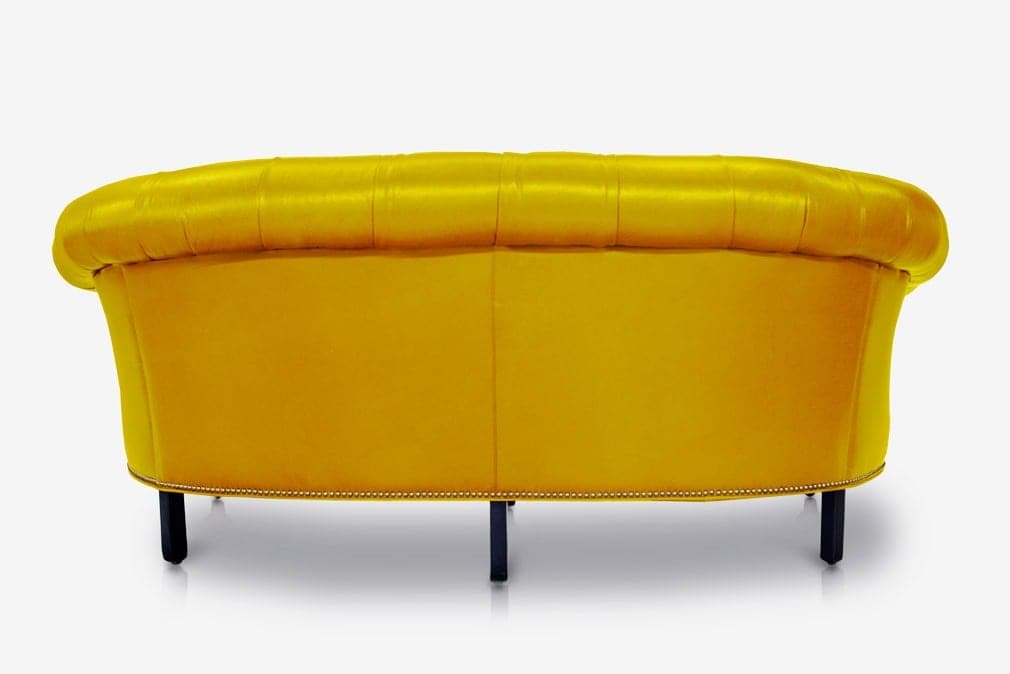 The Truman: Banana Yellow Leather Chesterfield Loveseat