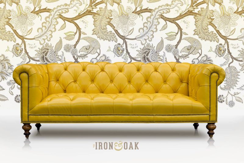 Banana Yellow Wright Tufted Seat Chesterfield