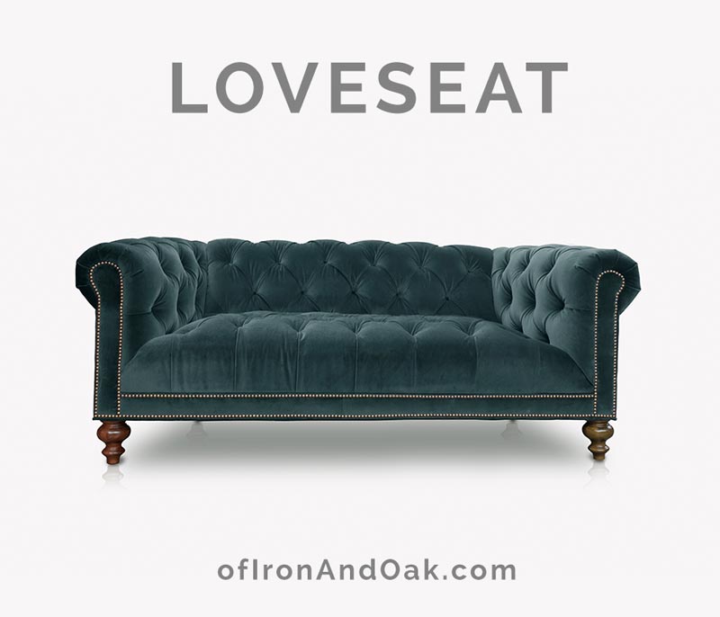 Wright Tufted Seat Chesterfield Loveseat