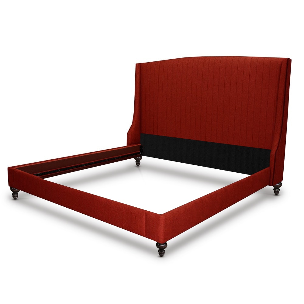 Whitemarsh: Custom American Made Bed Frame in Red Fabric