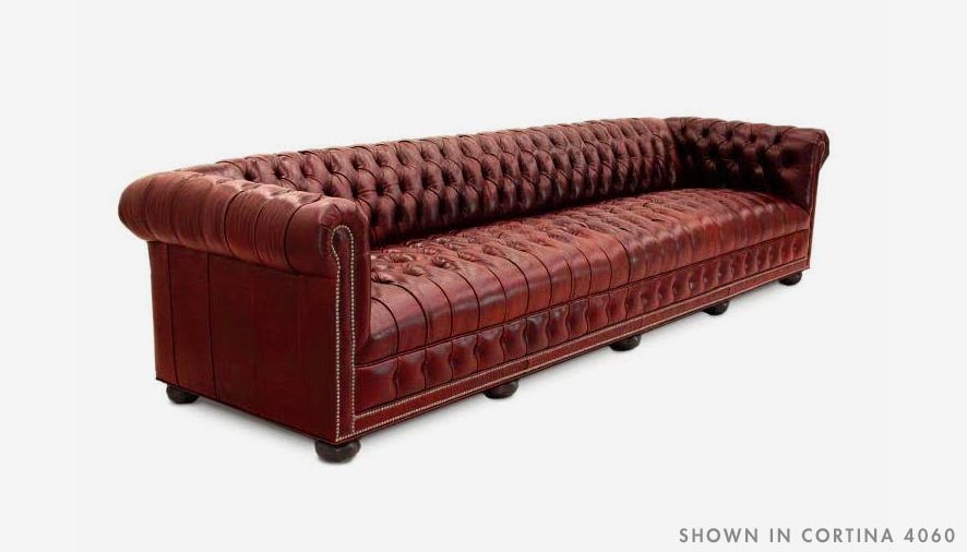 of Iron and Oak Hepburn Tufted Chesterfield Sofa in Cortina 4060 Leather