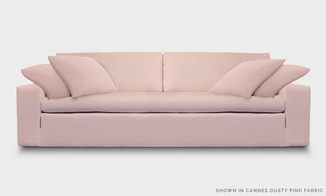 of Iron and Oak McCloud Cloud Sofa in Cannes Dusty Pink Fabric