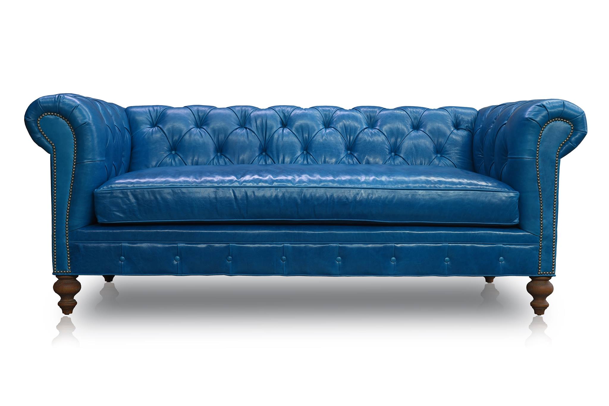 Hemingway Robust Arm Chesterfield in Blue Leather