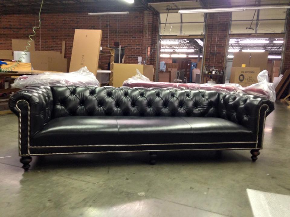 Tight Seat Fitzgerald Chesterfield in Absolute Black Leather