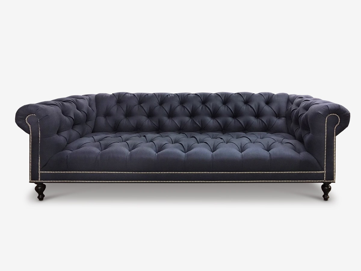 Wright Tufted Seat Black Fabric Chesterfield