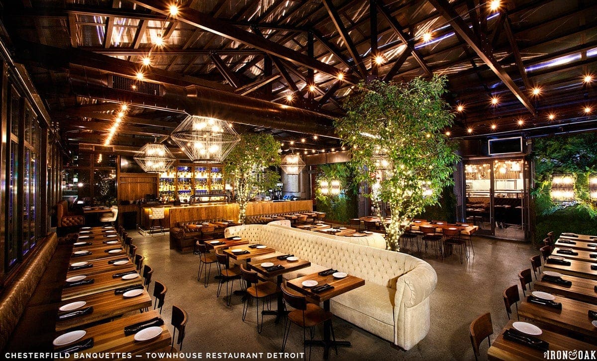 Townhouse Restaurant Detroit 'of Iron & Oak' Chesterfield Banquettes