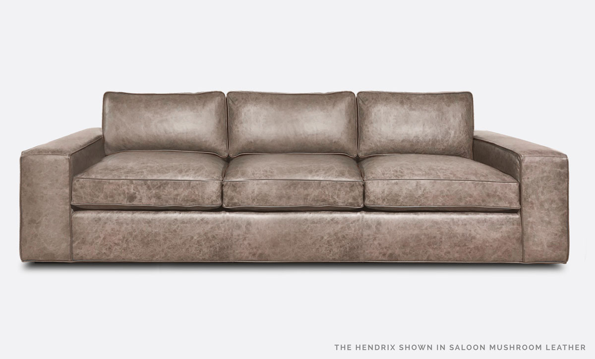 mushroom color leather sofa