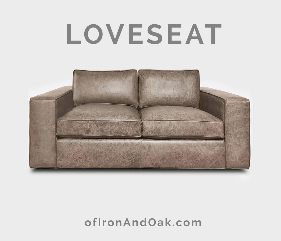 Hendrix Modern Leather Loveseat