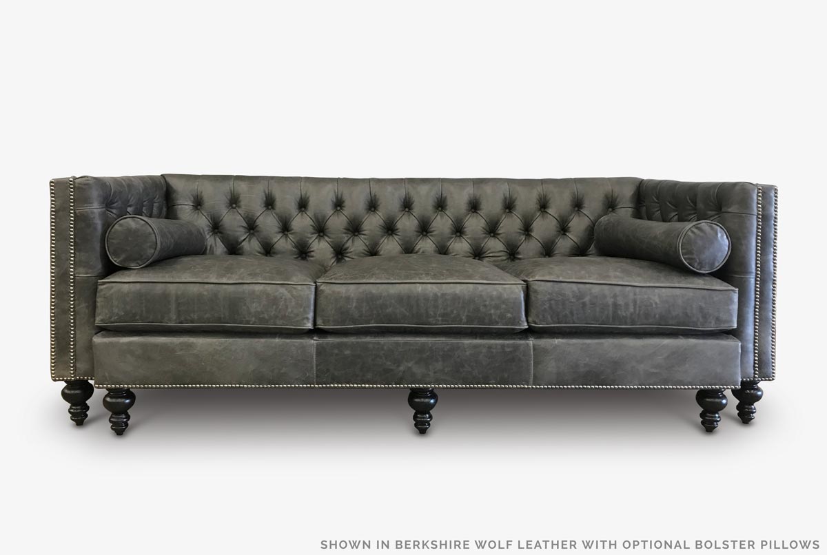 Chip Mid-Century Chesterfield Sofa in Wolf Leather