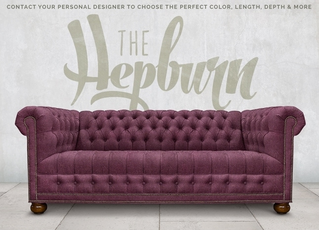 The Hepburn: a Luxurious Tufted-Seat Chesterfield Sofa in Perry Wool Cloak